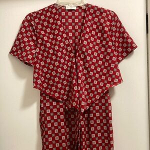 Sandro Red Geometric Print Dress